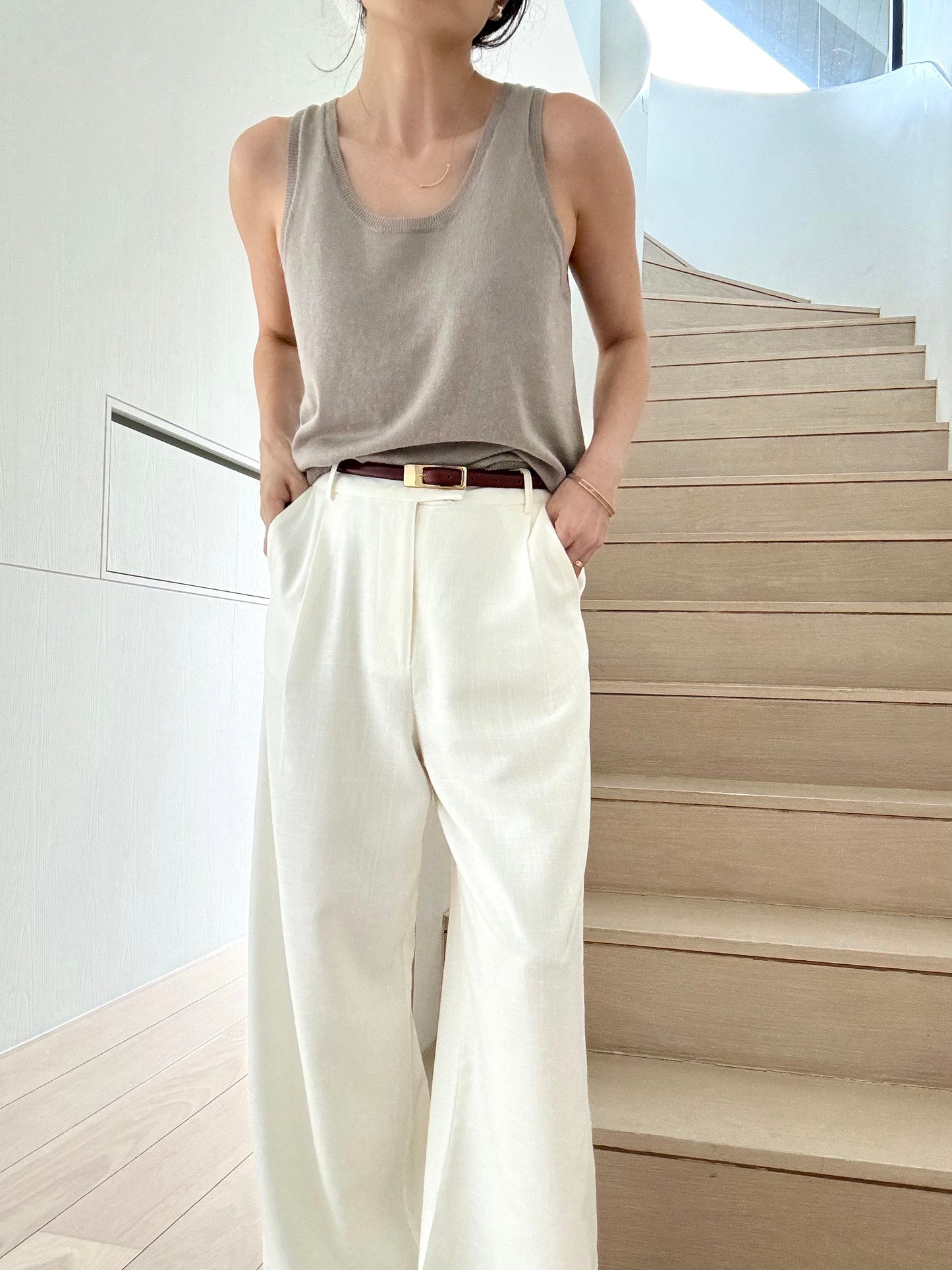 Sold Out - Cotton Cashmere Vest- Taupe