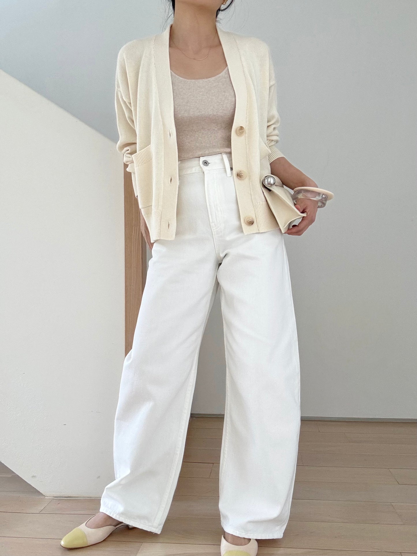 Daily Supima cotton cashmere ribbed tank- Soft Oat