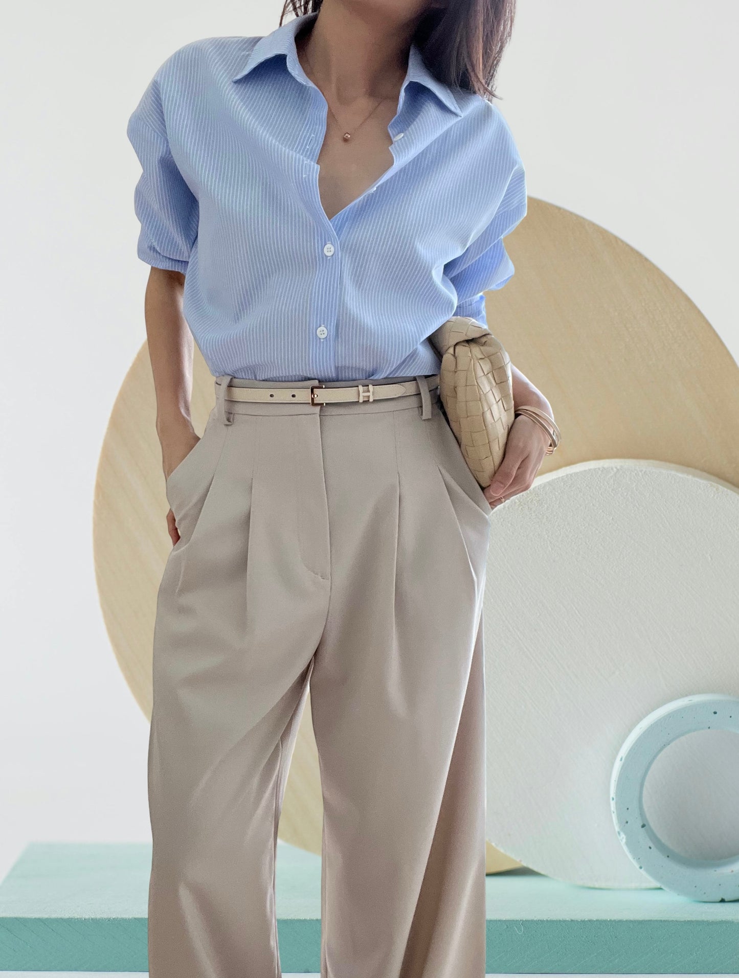 Everyday Stripe Shirt ( limited restock) - Sky Blue