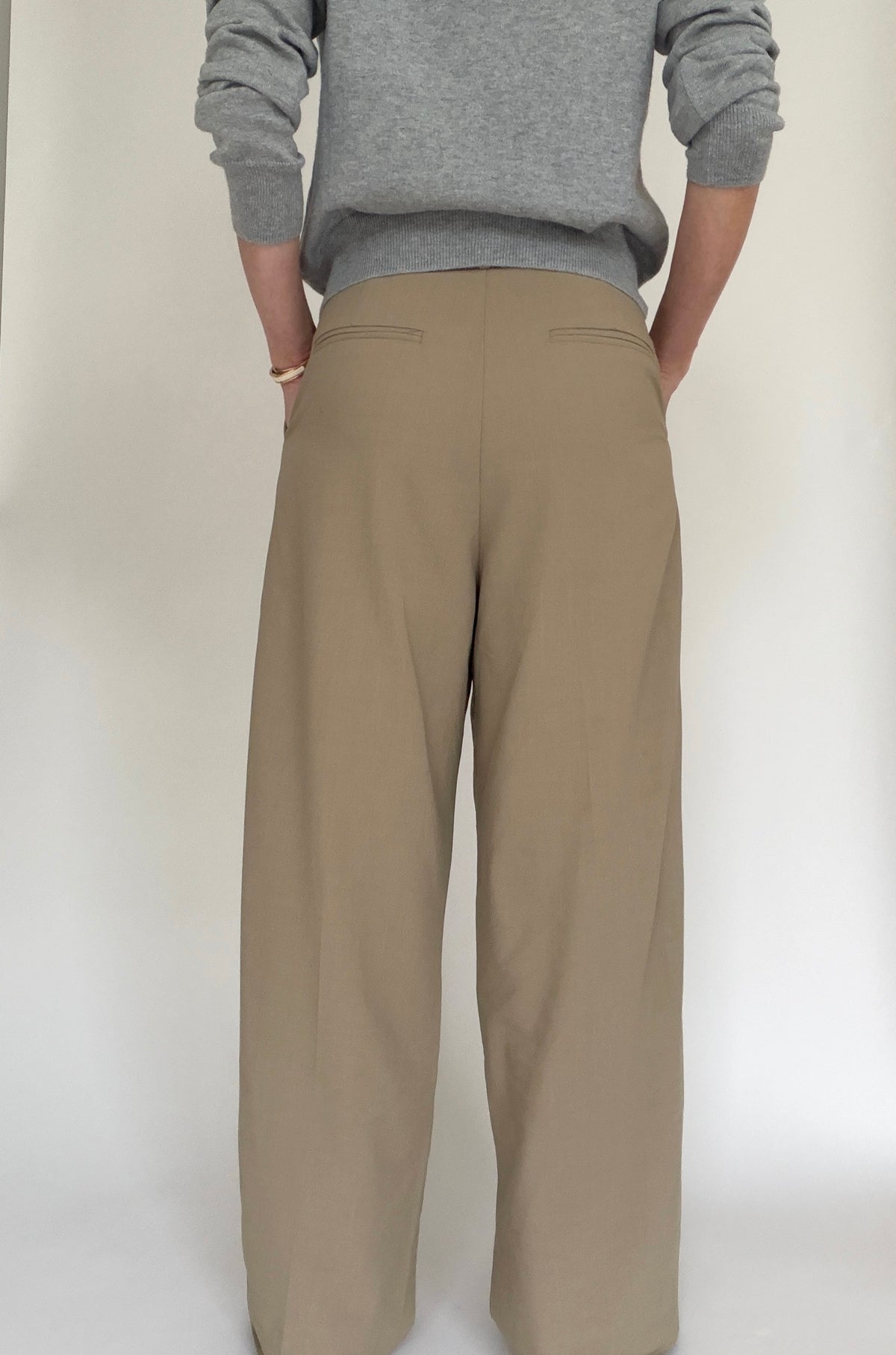 Belted City Sleek Trousers- Burnt Olive
