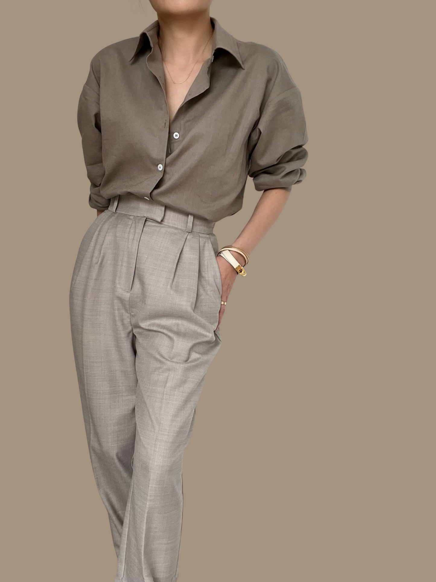 Sold Out- 02 Linen Shirt- Cocoa