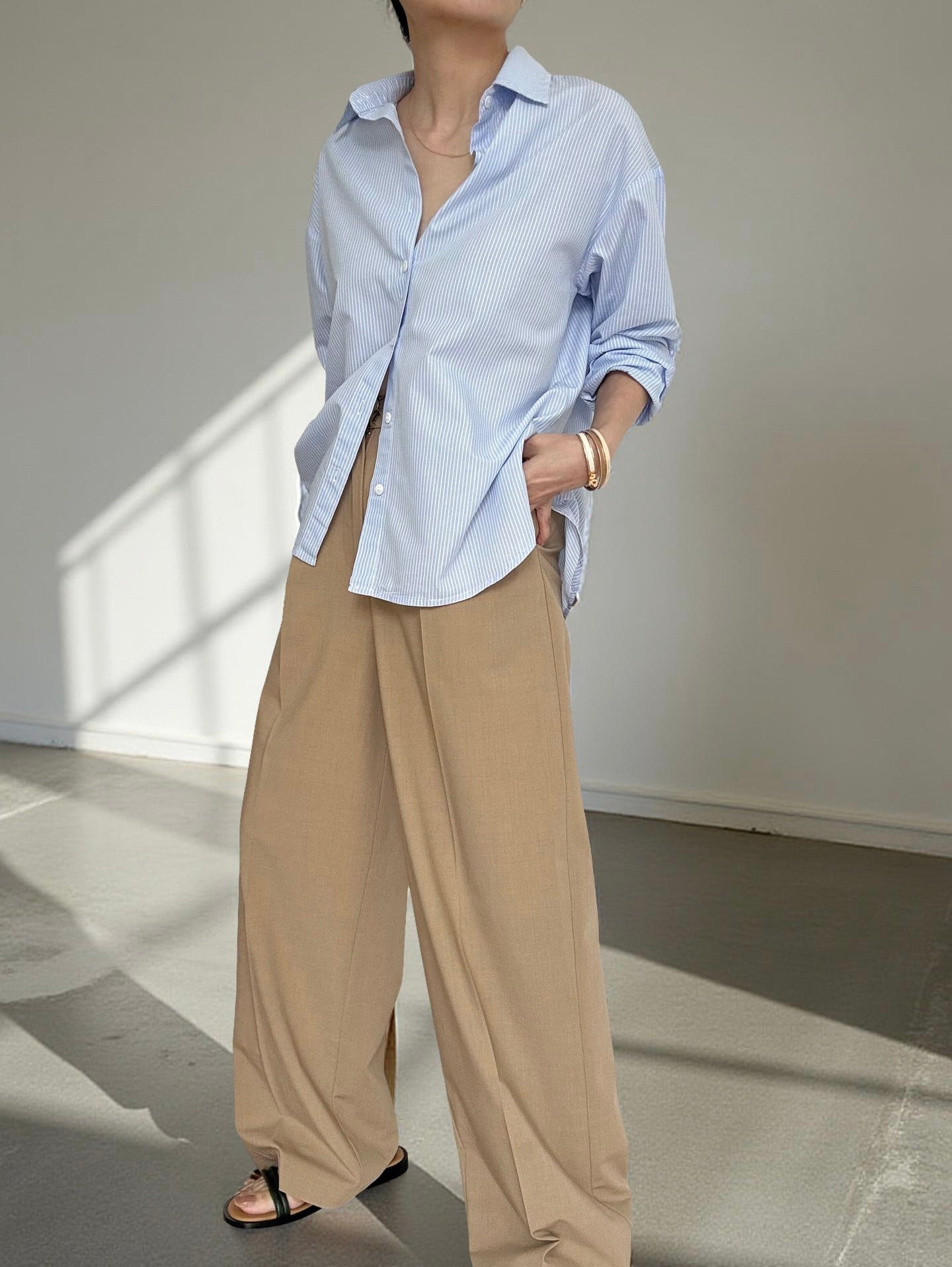 Everyday Stripe Shirt ( limited restock) - Sky Blue