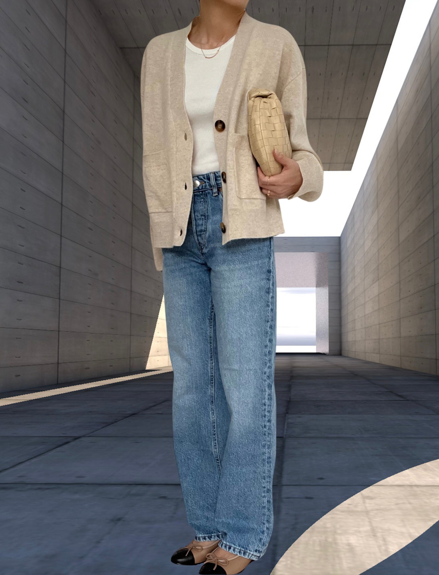 Sold Out -05 Cashmere Cardigan - Oatmeal