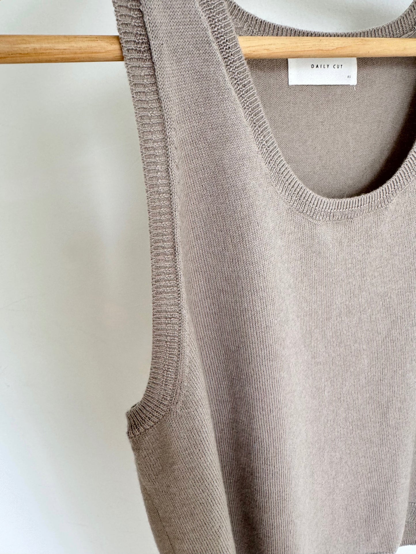 Cotton Cashmere Vest- Taupe