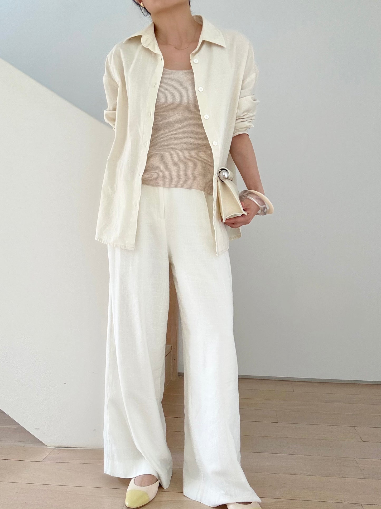 Daily Supima cotton cashmere ribbed tank- Soft Oat