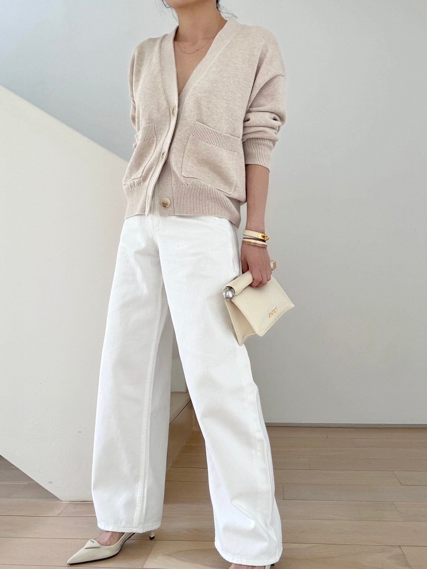 Cosy Cardi in Supima Cotton Cashmere- Soft Oat