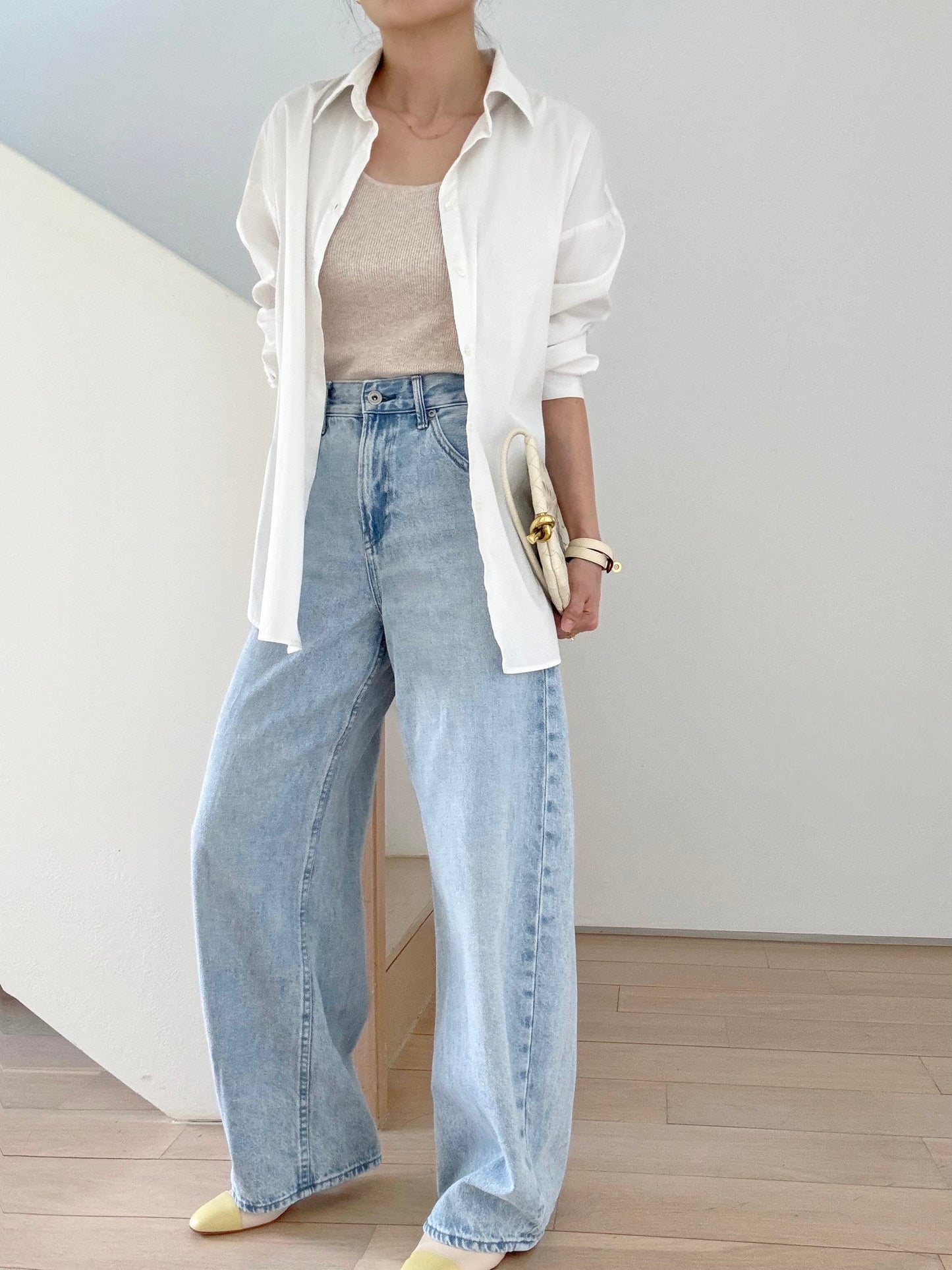 Daily Supima cotton cashmere ribbed tank- Soft Oat