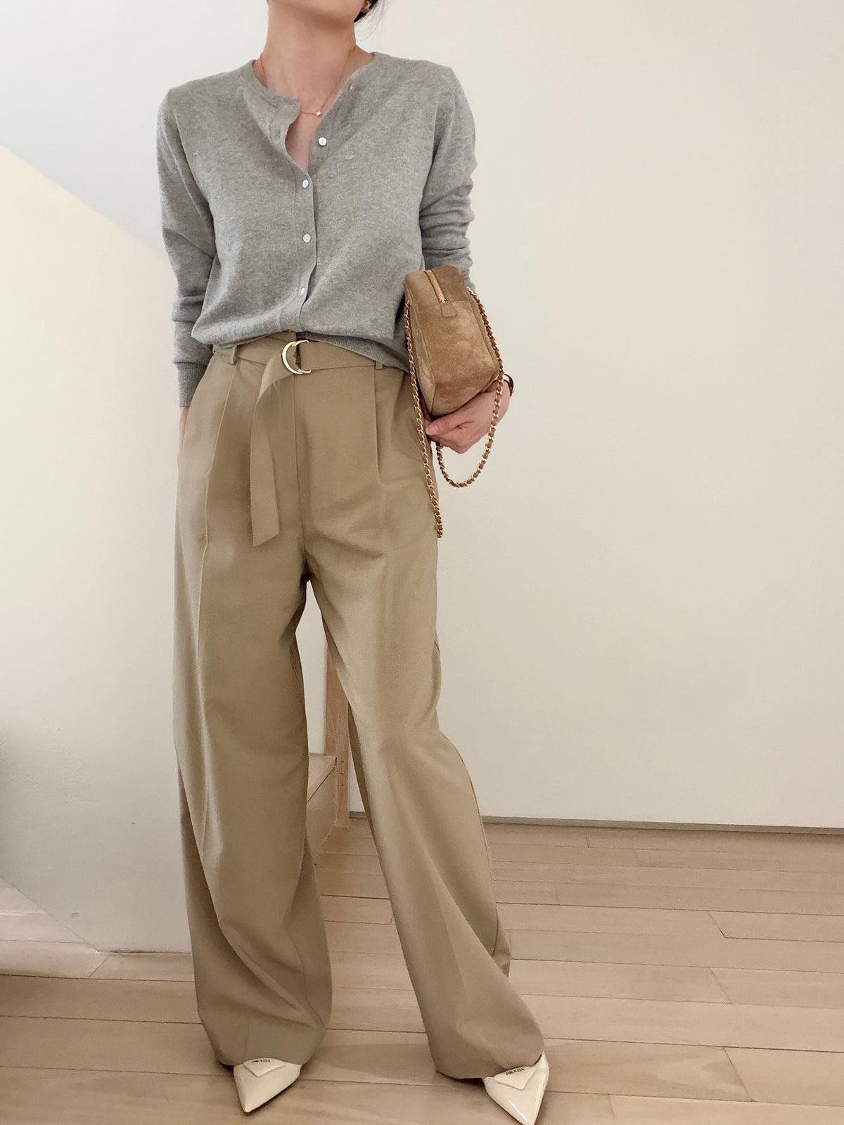 Belted City Sleek Trousers- Burnt Olive