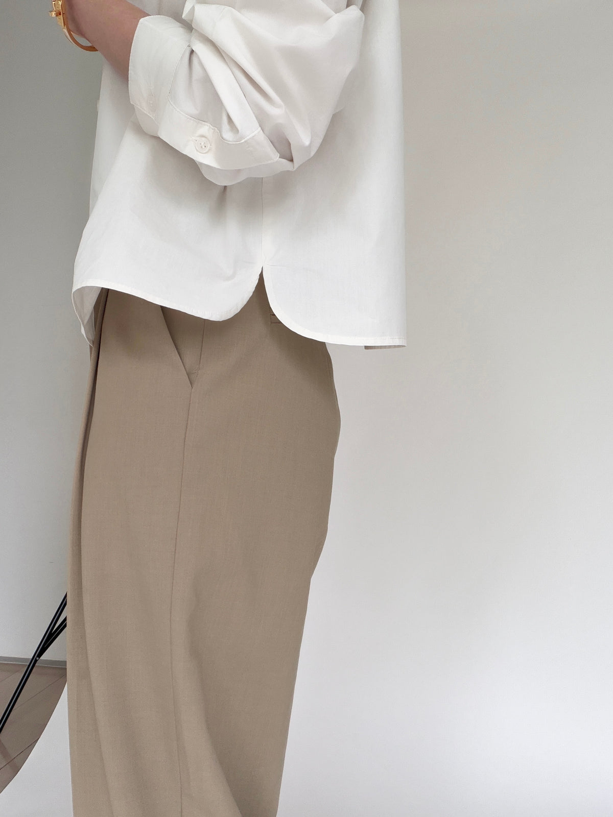 Cotton Crop Shirt - Cashew Milk