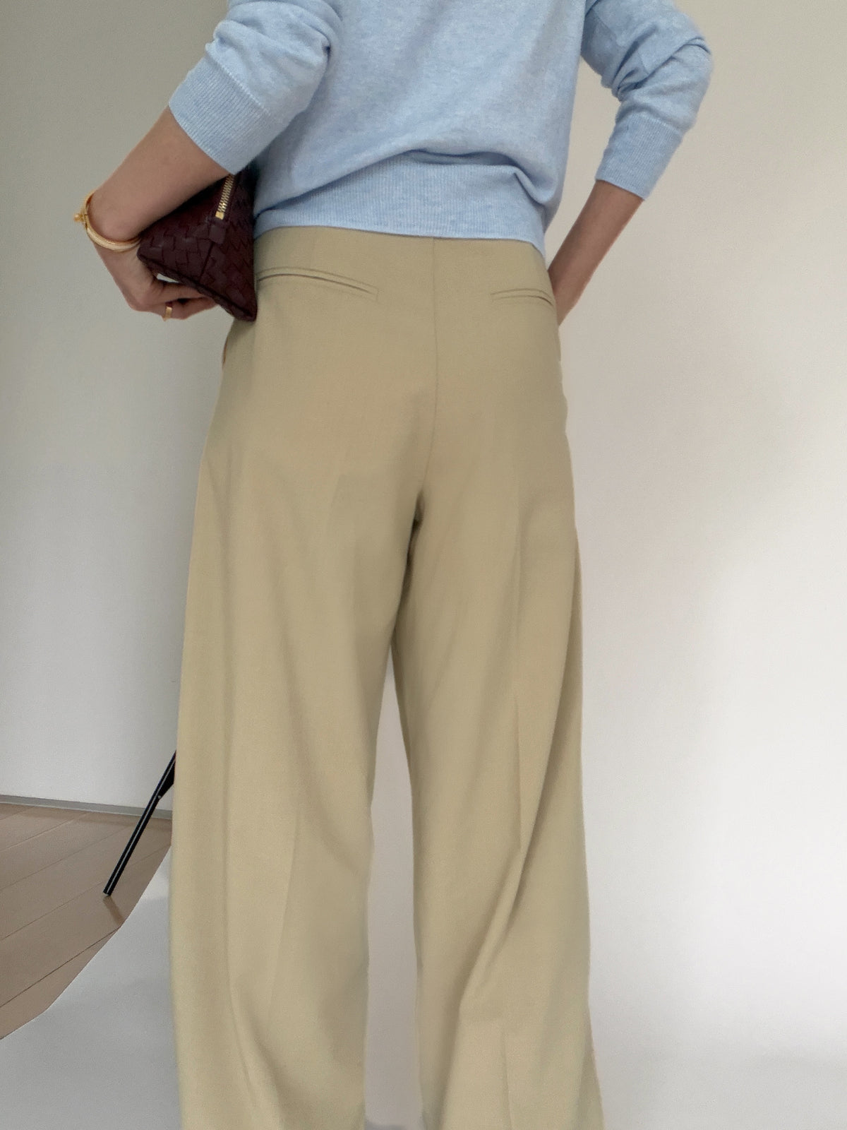 Belted City Sleek Trousers- Linden Green