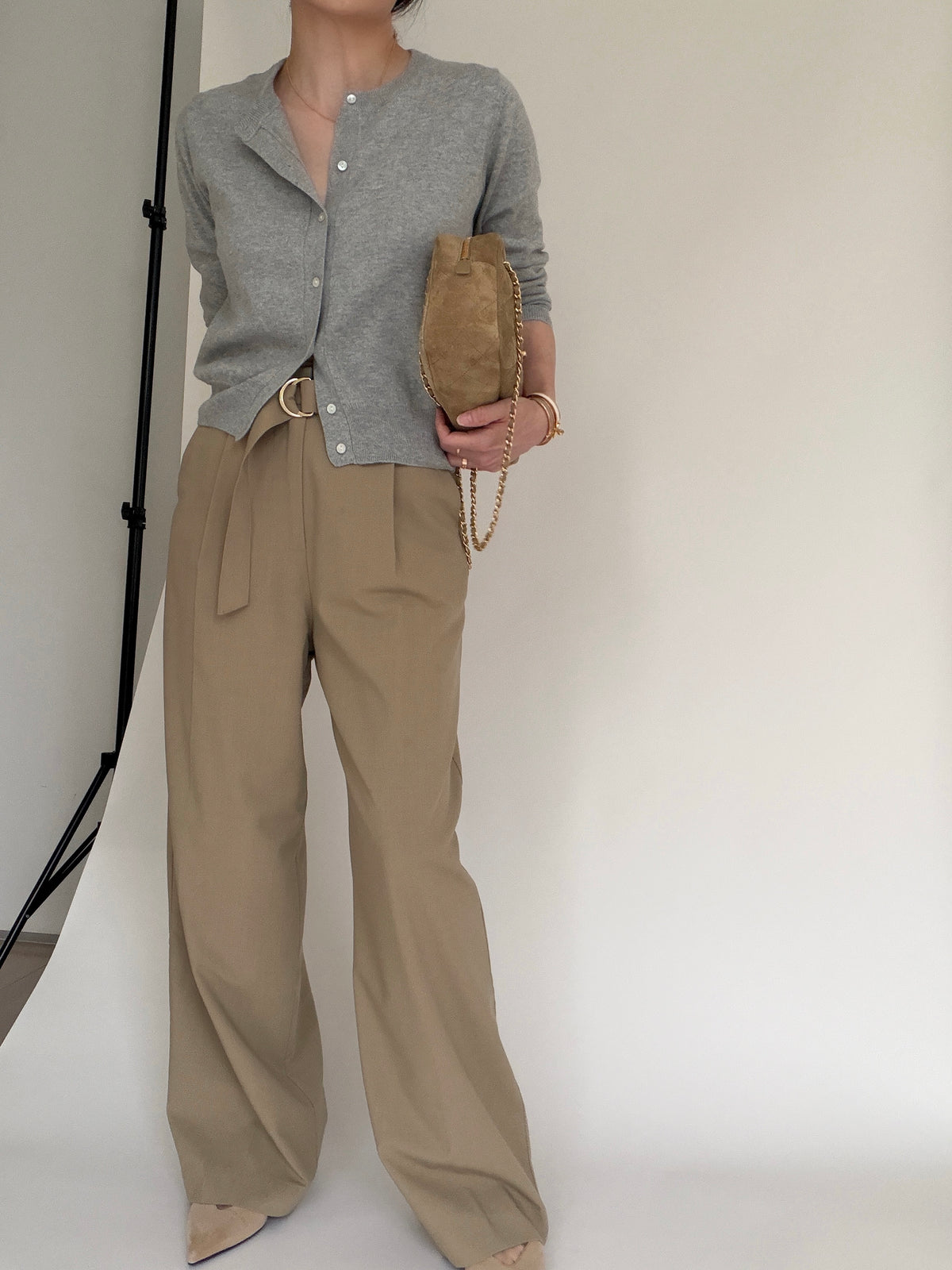 Belted City Sleek Trousers- Burnt Olive
