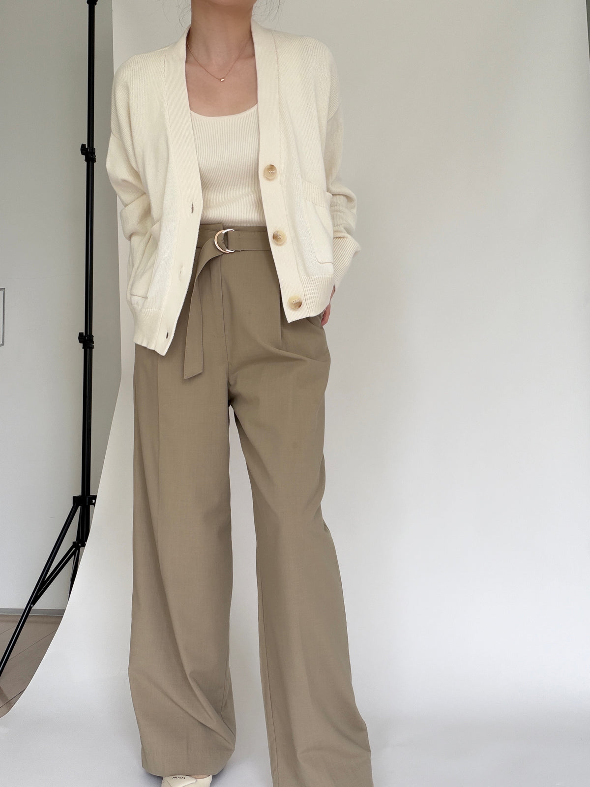 Belted City Sleek Trousers- Burnt Olive