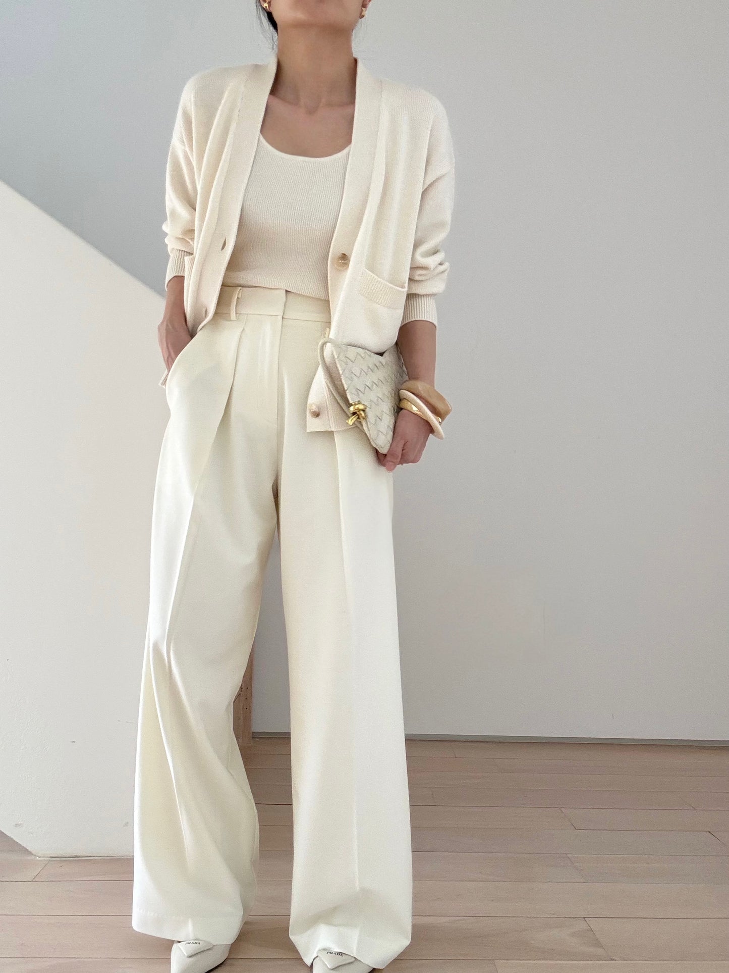 Cosy Cardi in Supima Cotton Cashmere- Pana Cotta