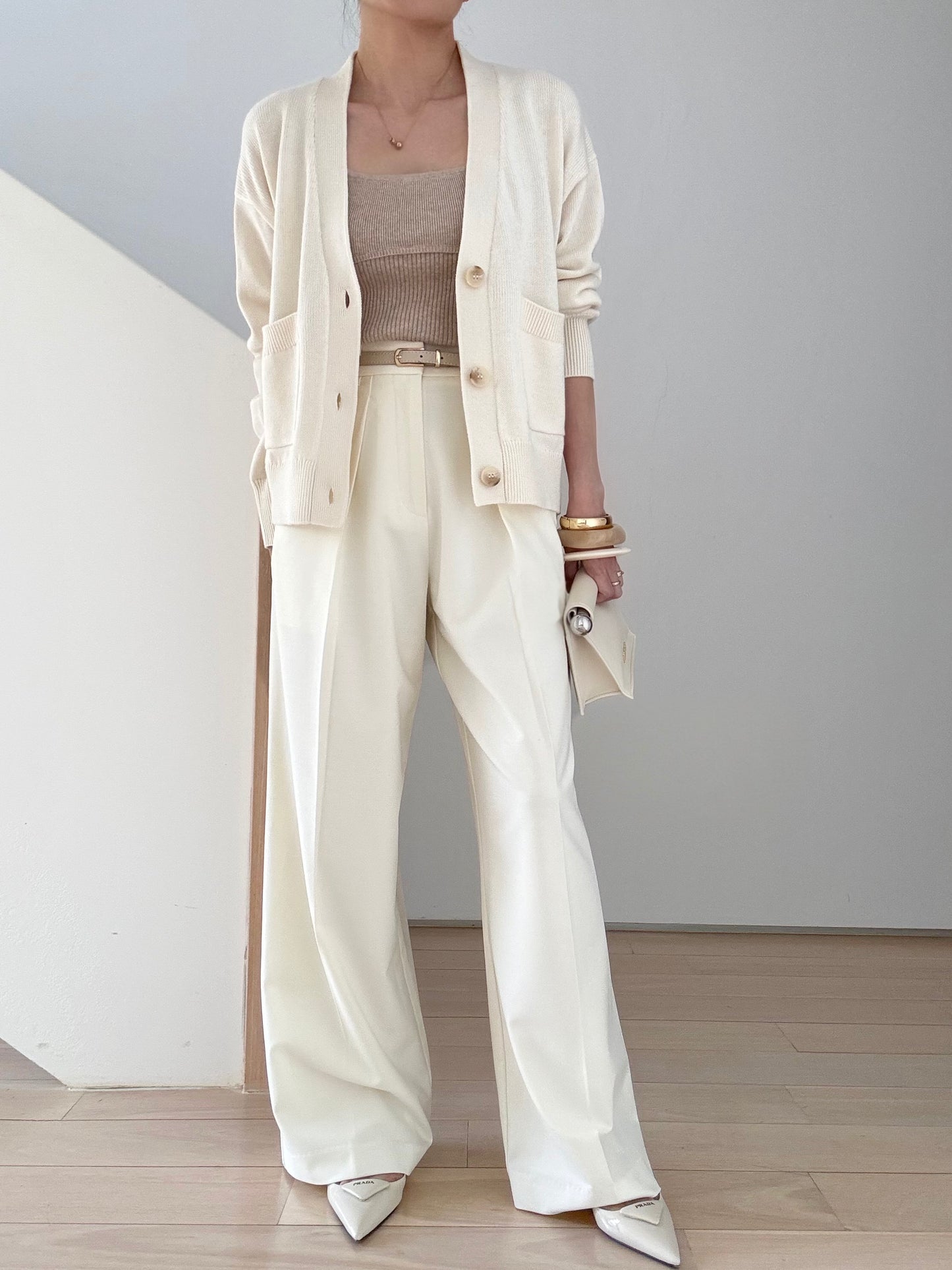 Cosy Cardi in Supima Cotton Cashmere- Pana Cotta