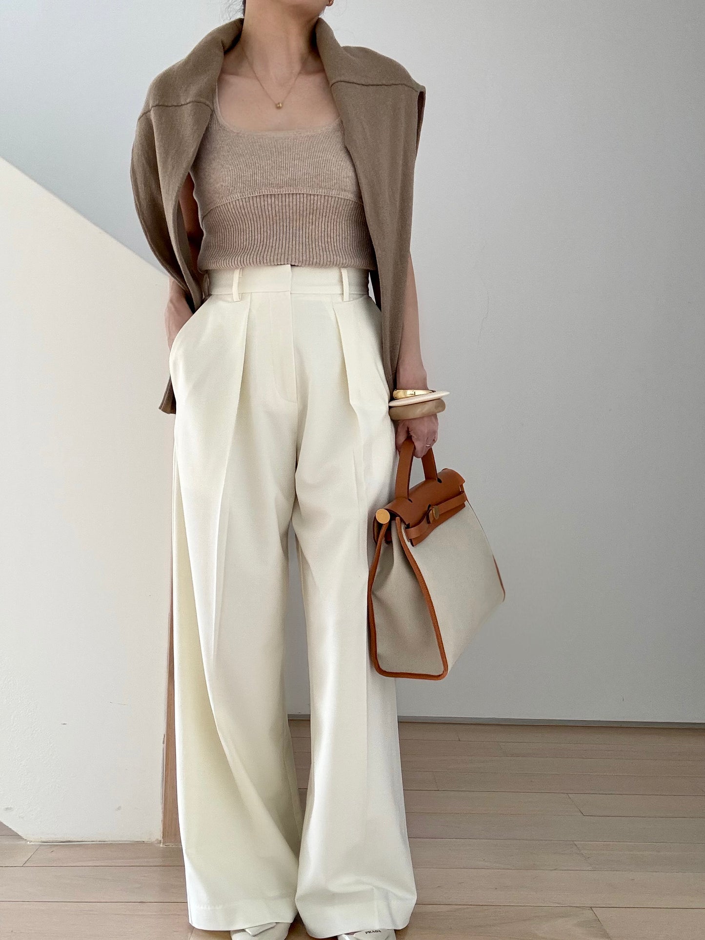 Cotton Cashmere Drop Shoulder Cardigan- Forest