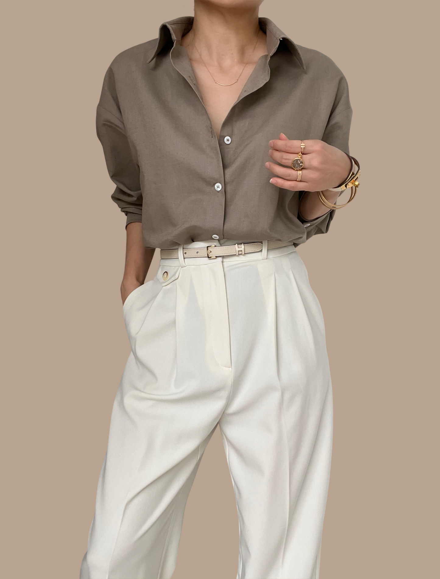 OUT OF STOCK 02 Linen Shirt- Cocoa